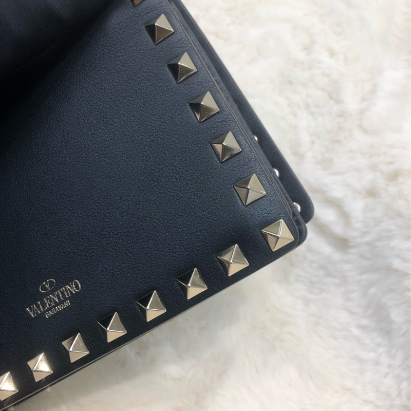 Valentino 黑色窩釘 Chain bag XC277-10