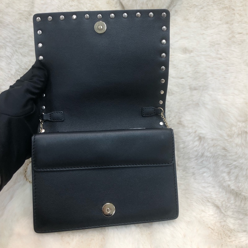 Valentino 黑色窩釘 Chain bag XC277-13
