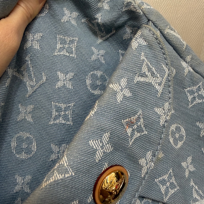 LV 藍丹寧布白Logo Daily GM手提肩背托特包M40492-10