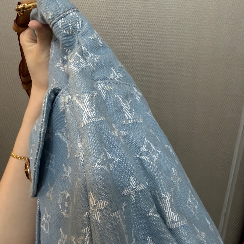 LV 藍丹寧布白Logo Daily GM手提肩背托特包M40492-11