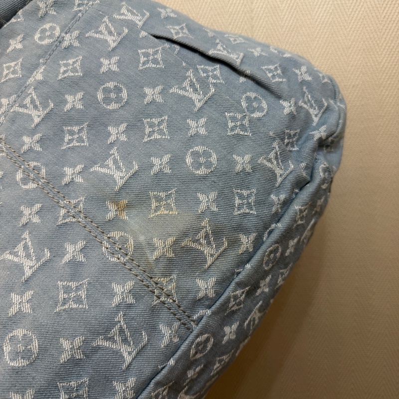 LV 藍丹寧布白Logo Daily GM手提肩背托特包M40492-14