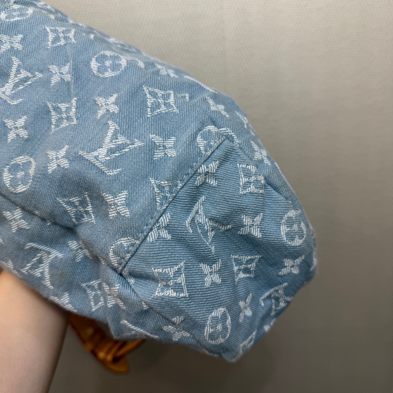 LV 藍丹寧布白Logo Daily GM手提肩背托特包M40492-17
