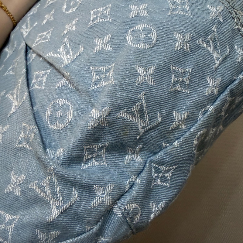 LV 藍丹寧布白Logo Daily GM手提肩背托特包M40492-18