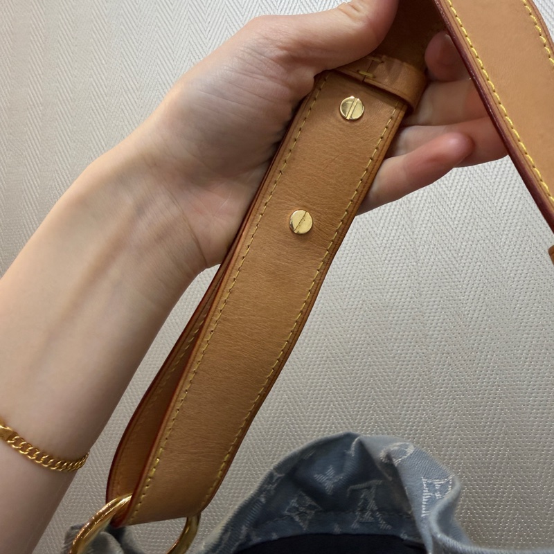 LV 藍丹寧布白Logo Daily GM手提肩背托特包M40492-23