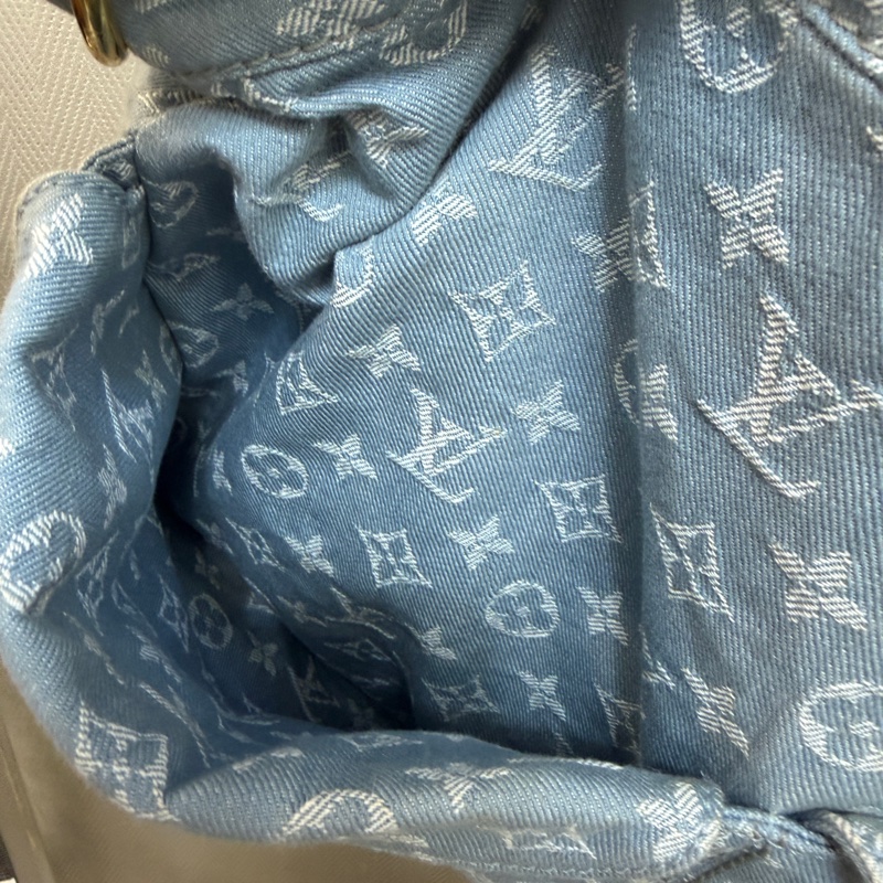 LV 藍丹寧布白Logo Daily GM手提肩背托特包M40492-31