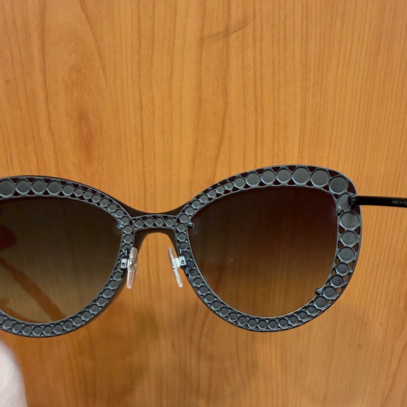 Chanel 黑色漸層鏡面珍珠飾邊太陽眼鏡-5