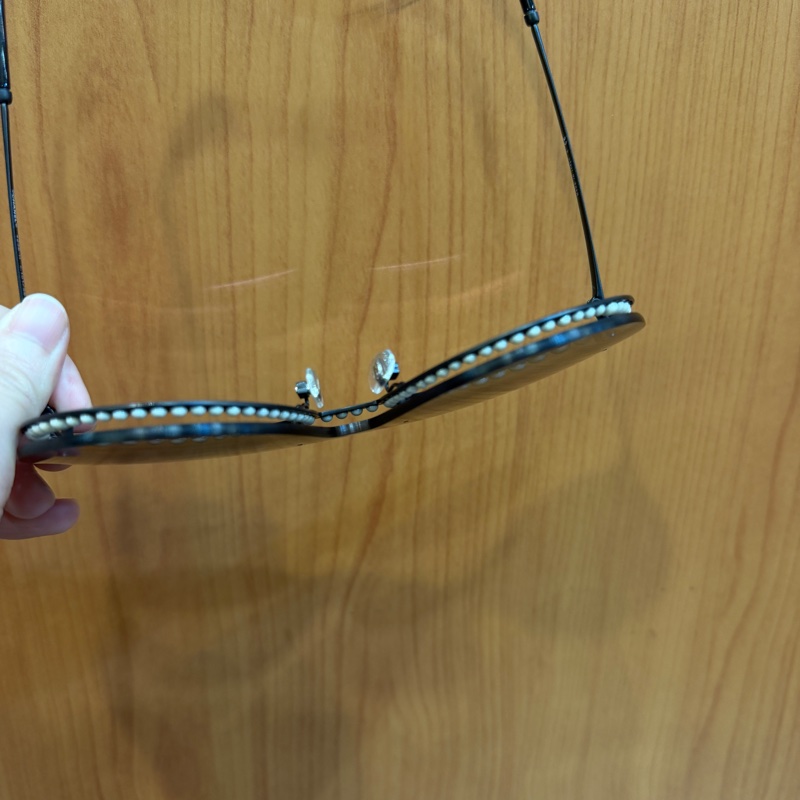 Chanel 黑色漸層鏡面珍珠飾邊太陽眼鏡-6