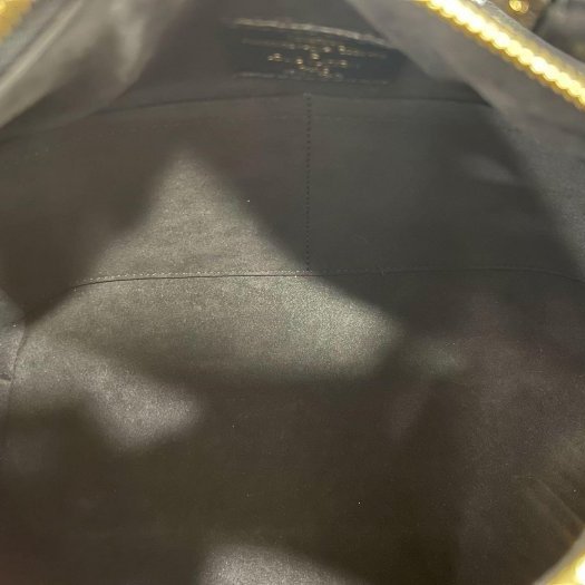 東區正精品㊣LV M40244 SPEEDY 原花黑色皮革金色亮片拉鍊手提把金釦波士頓包 RZ4127-2