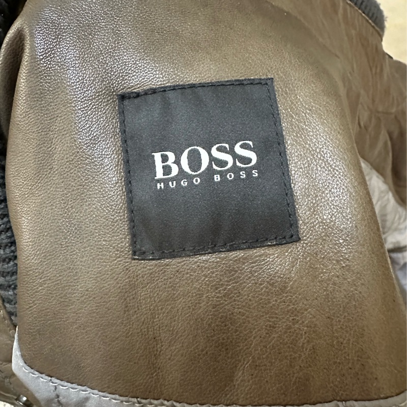 BOSS 茶色皮衣-11