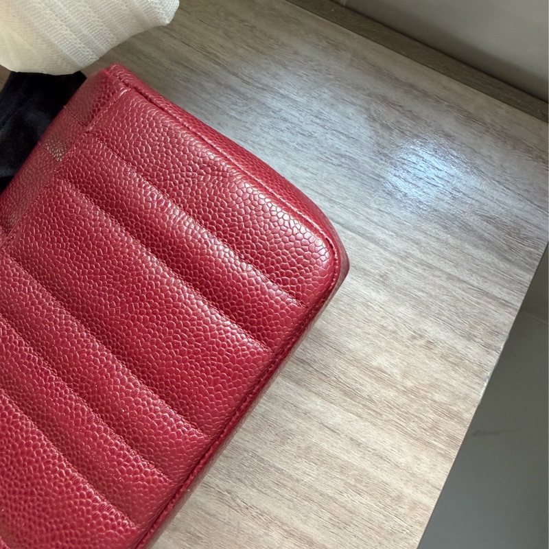 Chanel 香奈兒 中古 方胖子 酒紅色 斜揹 稀有 豎紋 全網唯一 24K金-4