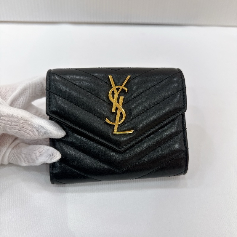 莉亞精品♡YSL 403943 三折短夾 二手-1