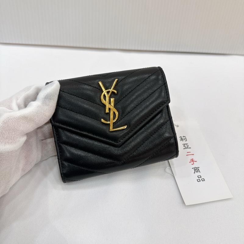 莉亞精品♡YSL 403943 三折短夾 二手-3