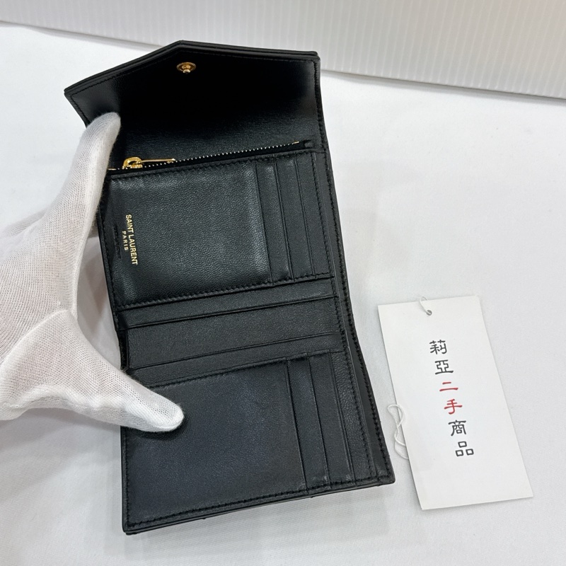 莉亞精品♡YSL 403943 三折短夾 二手-15