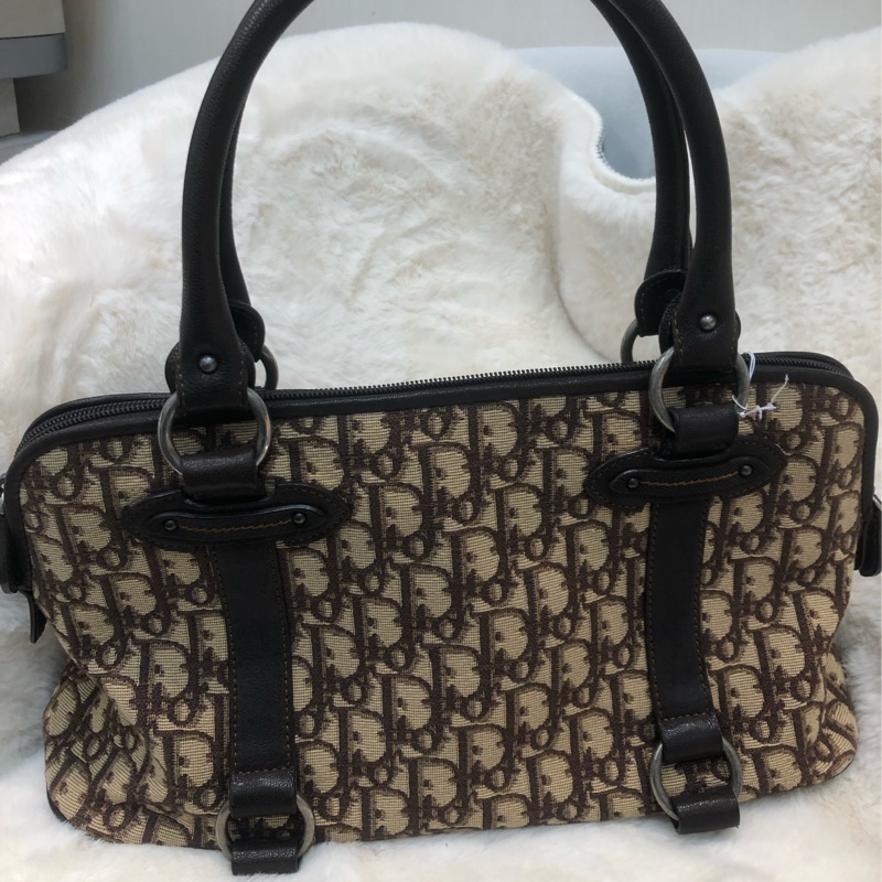 Dior 復古棕啡色 老花上肩袋 XA899-1