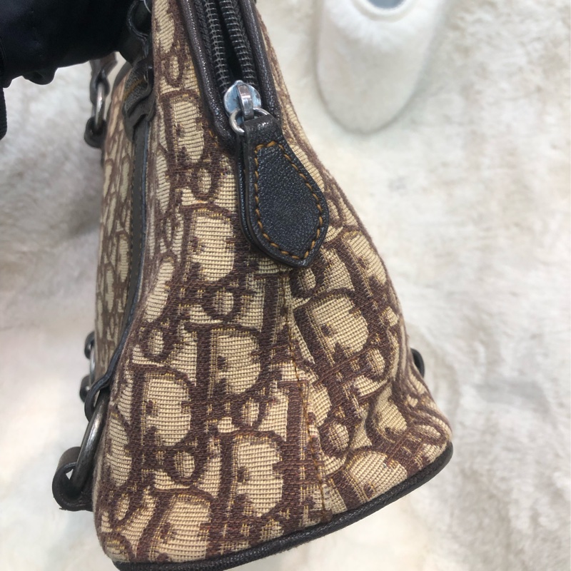 Dior 復古棕啡色 老花上肩袋 XA899-2