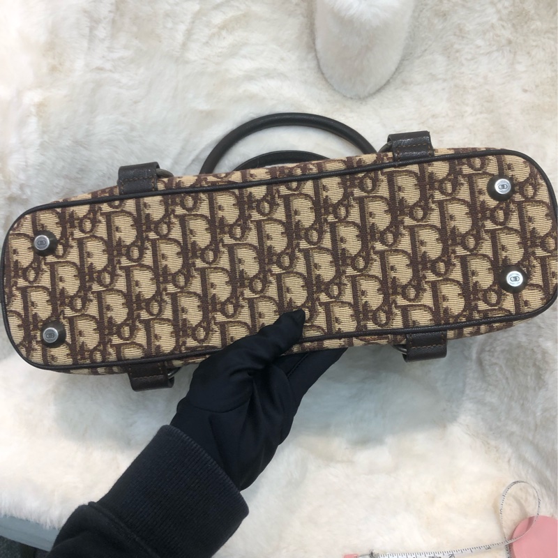 Dior 復古棕啡色 老花上肩袋 XA899-4