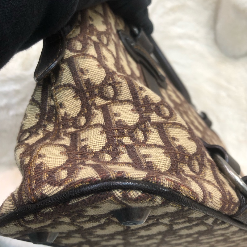 Dior 復古棕啡色 老花上肩袋 XA899-9