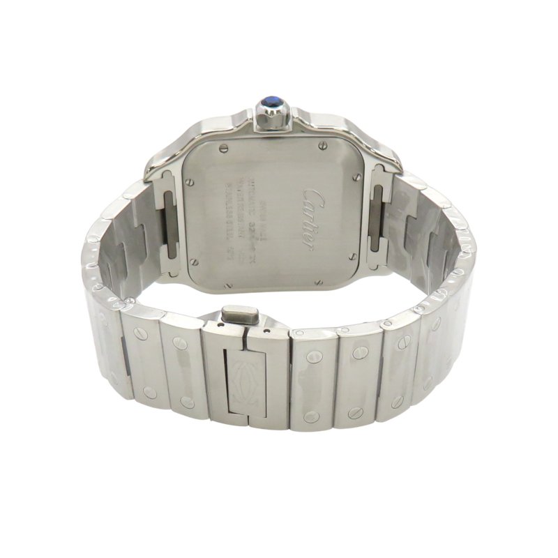 銀色錶盤 不鏽鋼 Santos de Cartier 大型款 腕錶【Cartier 卡地亞】 WSSA0047-3