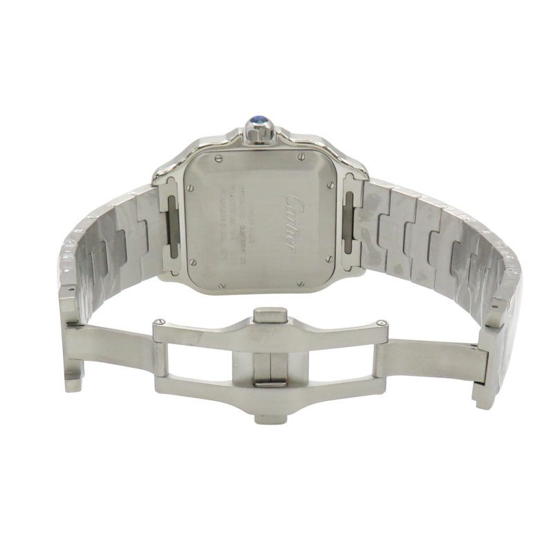 銀色錶盤 不鏽鋼 Santos de Cartier 大型款 腕錶【Cartier 卡地亞】 WSSA0047-4