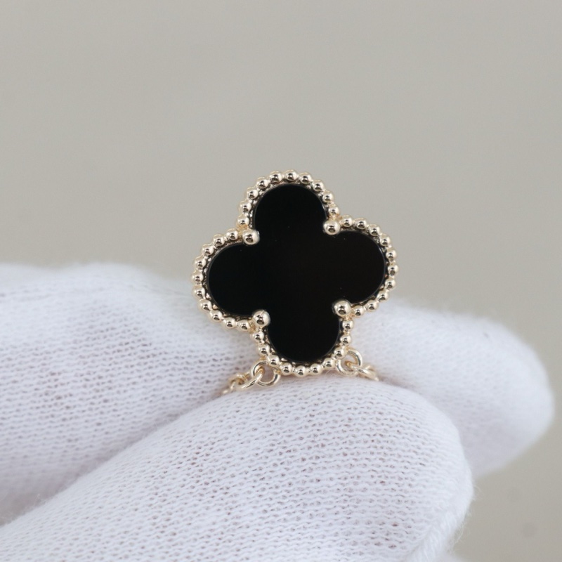 99新，VCA梵克雅寶Vintage Alhambra項鍊，中號18K黃金縞瑪瑙，-3