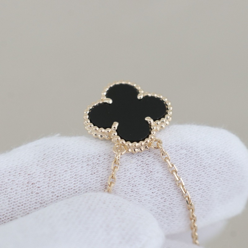 99新，VCA梵克雅寶Vintage Alhambra項鍊，中號18K黃金縞瑪瑙，-4