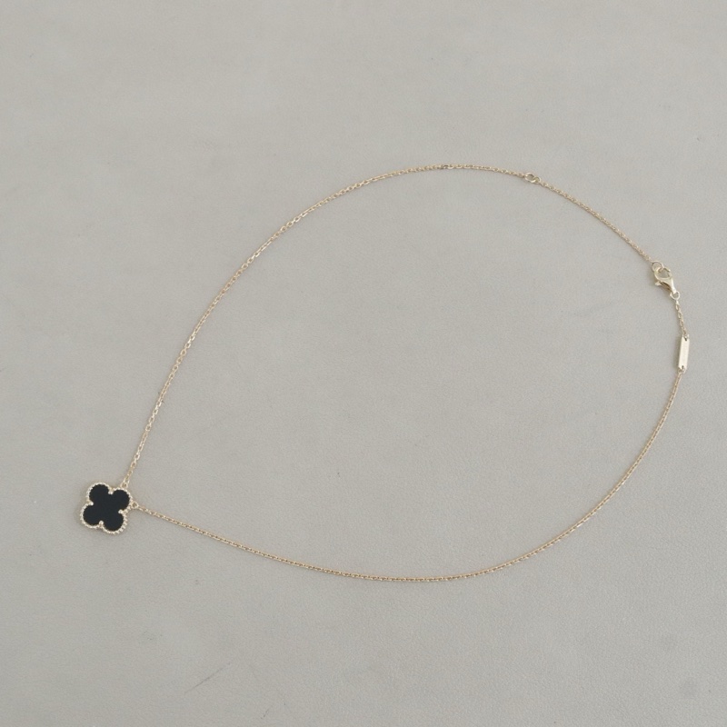 99新，VCA梵克雅寶Vintage Alhambra項鍊，中號18K黃金縞瑪瑙，-7