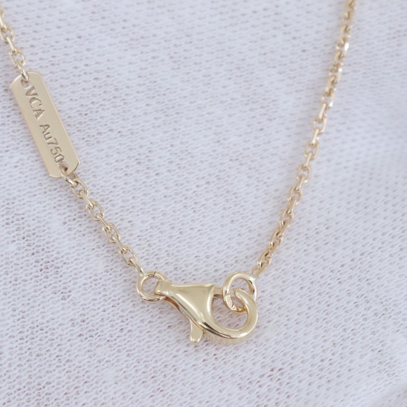 99新，VCA梵克雅寶Vintage Alhambra項鍊，中號18K黃金縞瑪瑙，-8