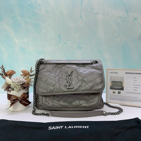 YSL NIKI灰色中款肩背包