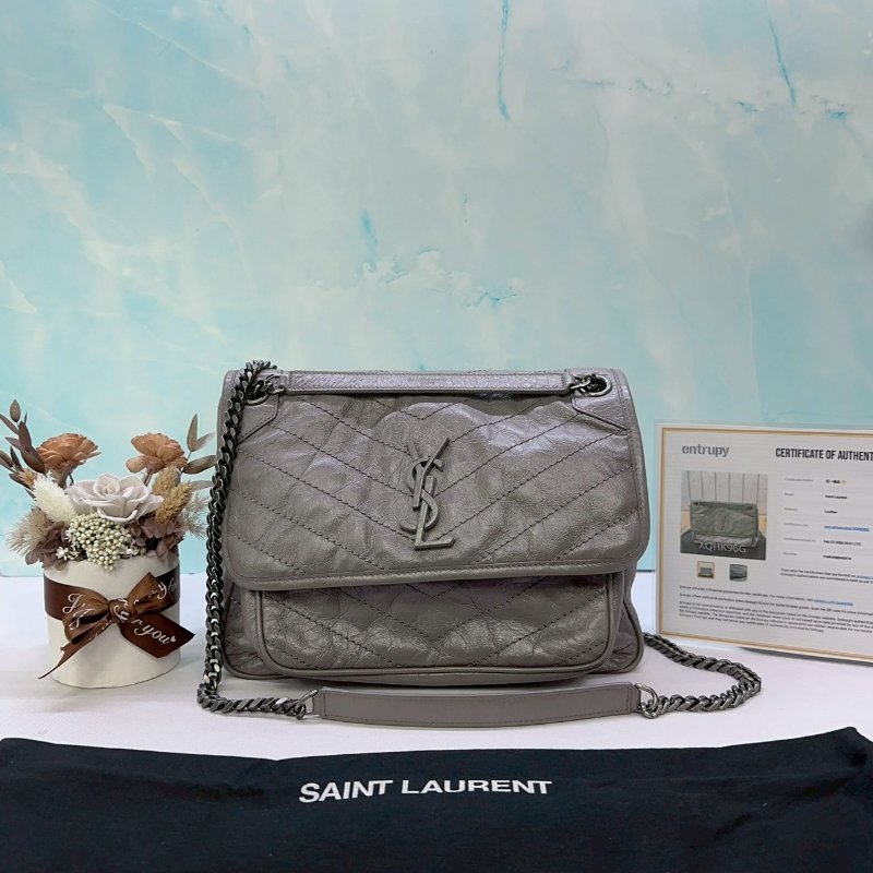 YSL NIKI灰色中款肩背包-0