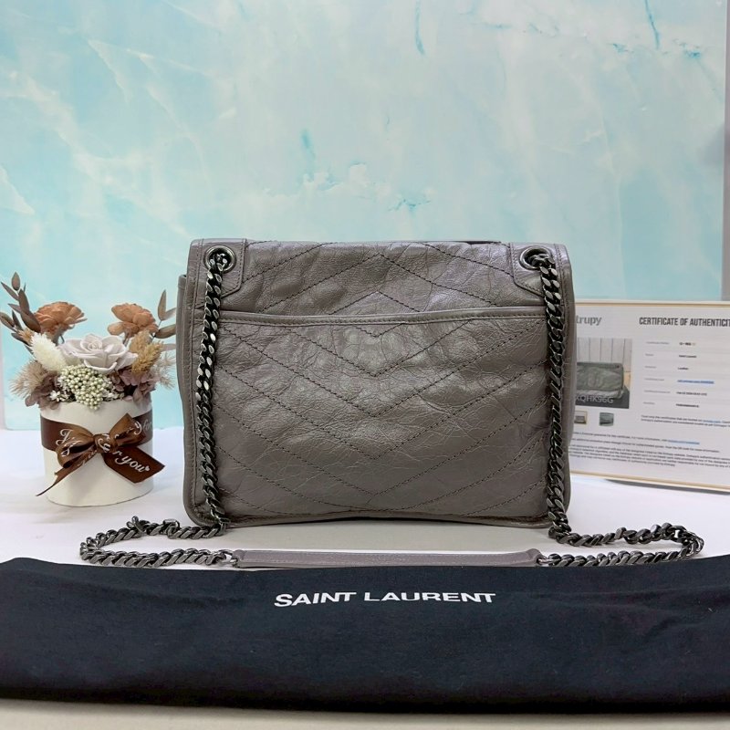 YSL NIKI灰色中款肩背包-1