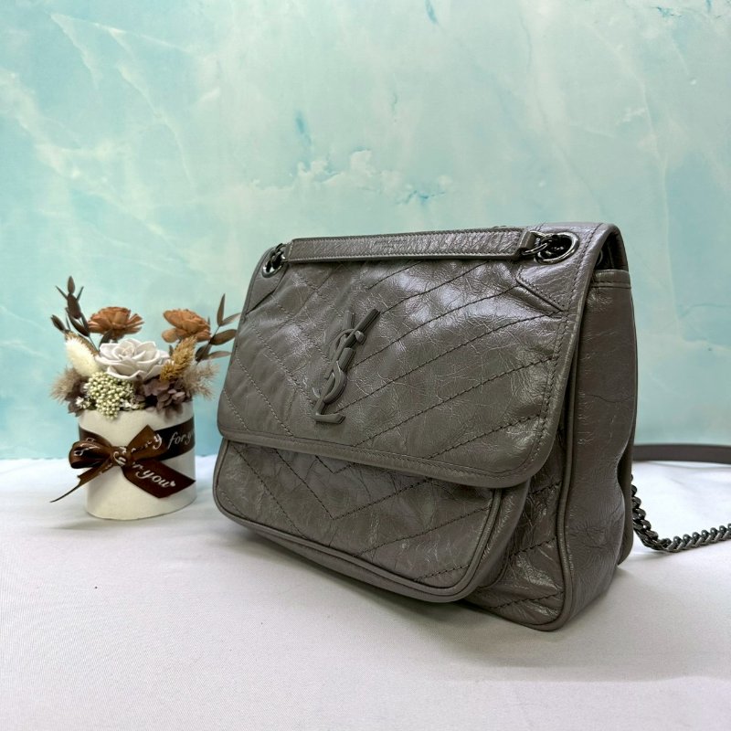 YSL NIKI灰色中款肩背包-2