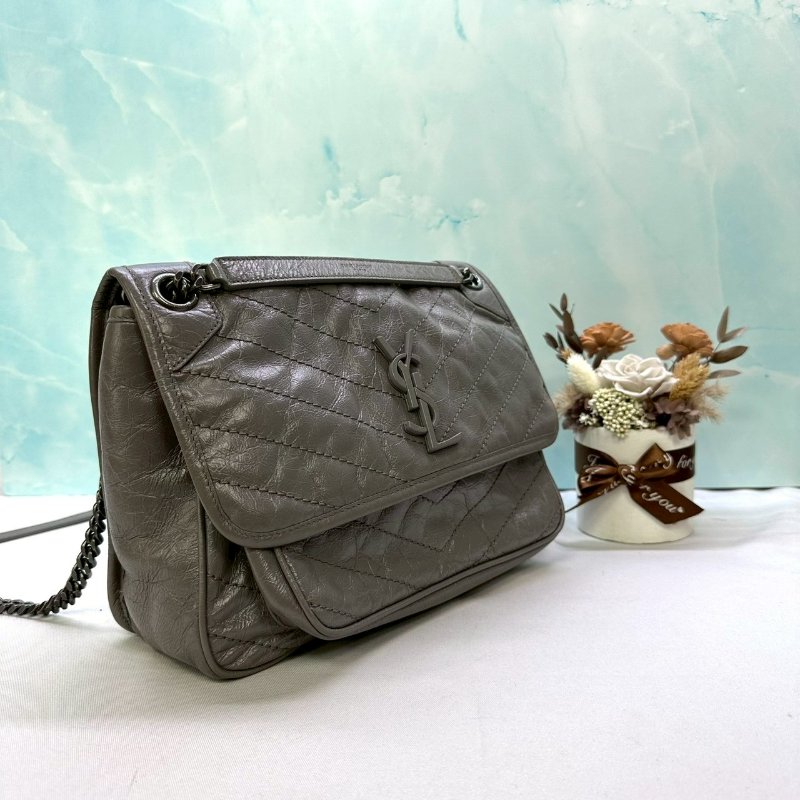 YSL NIKI灰色中款肩背包-3