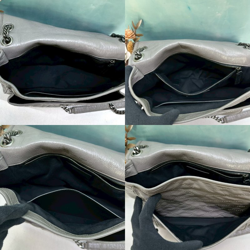 YSL NIKI灰色中款肩背包-5