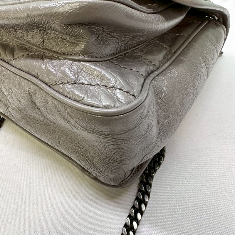 YSL NIKI灰色中款肩背包-7