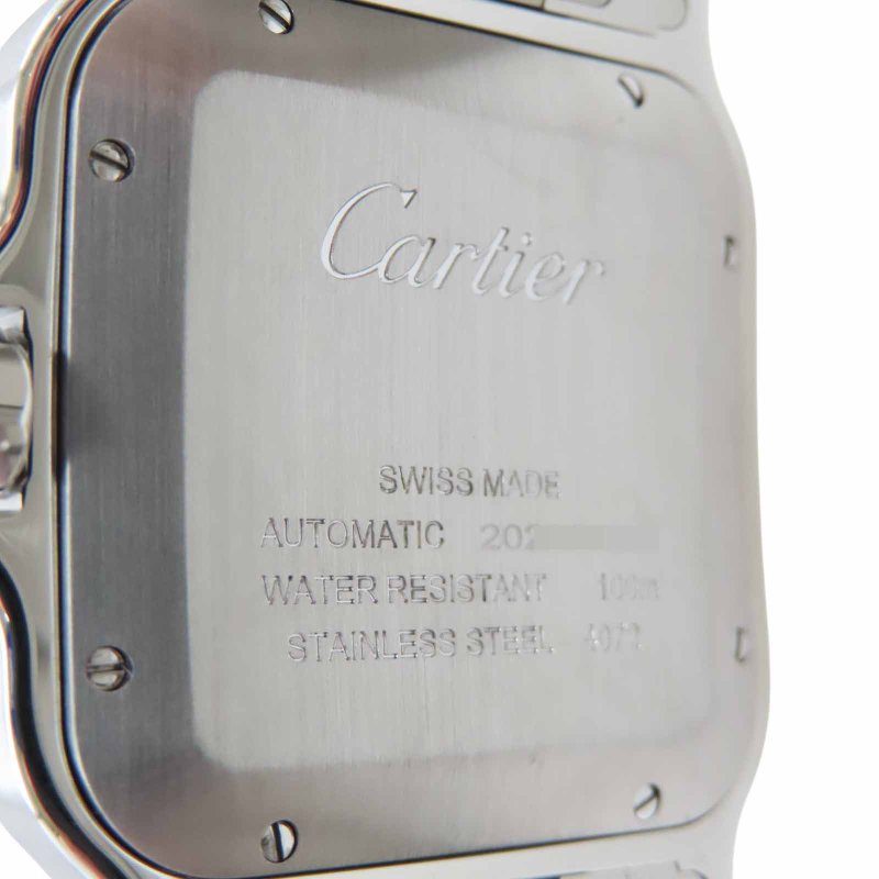 銀色錶盤 不鏽鋼 自動上鍊錶 大型款 Santos De Cartier 腕錶【Cartier 卡地亞】 WSSA0018-2