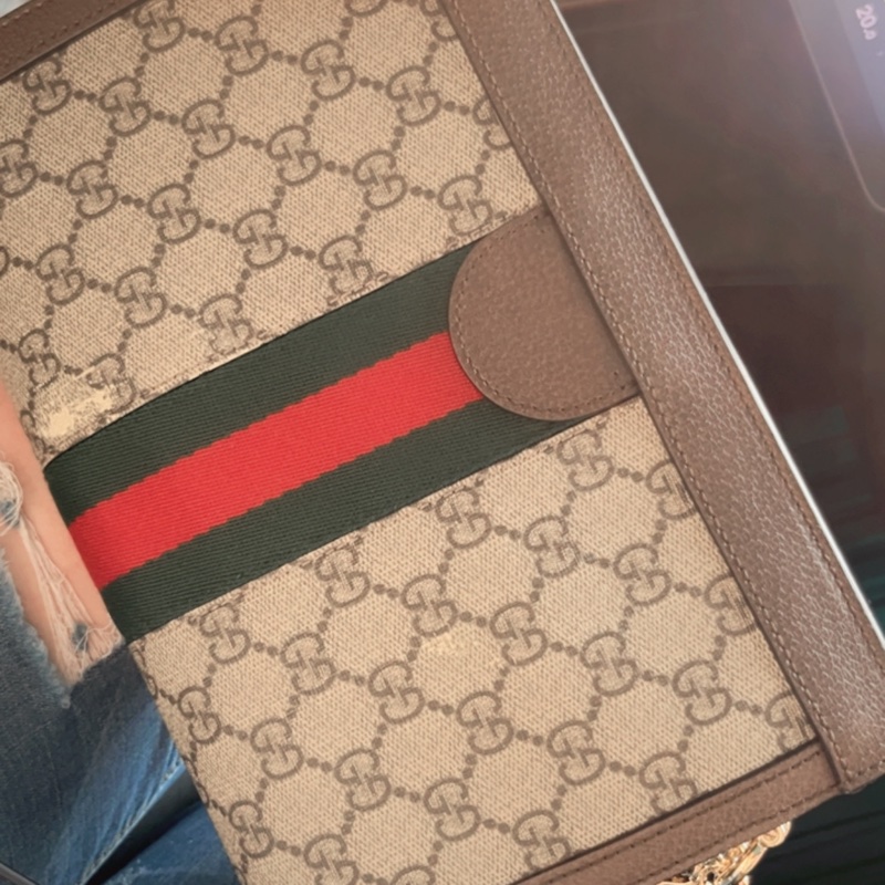 GUCCI 原花ophidia磁吸釦金鍊孫芸芸側背包-4