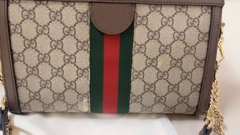 GUCCI 原花ophidia磁吸釦金鍊孫芸芸側背包-6
