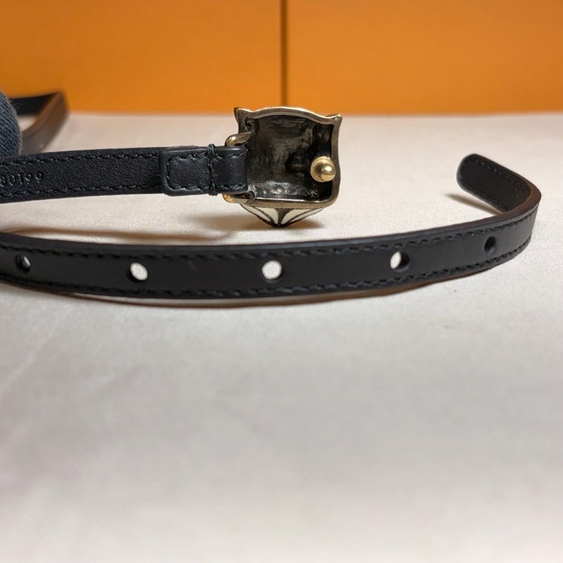 🐯稀有美品 ‼️全台最甜 Gucci 古馳 虎頭鑲鑽紅寶 皮帶/細皮帶-5