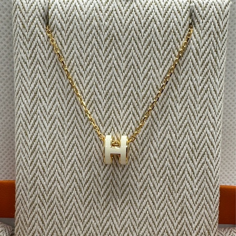 Hamers 愛馬仕 Mini pop 白/金配色 項鏈