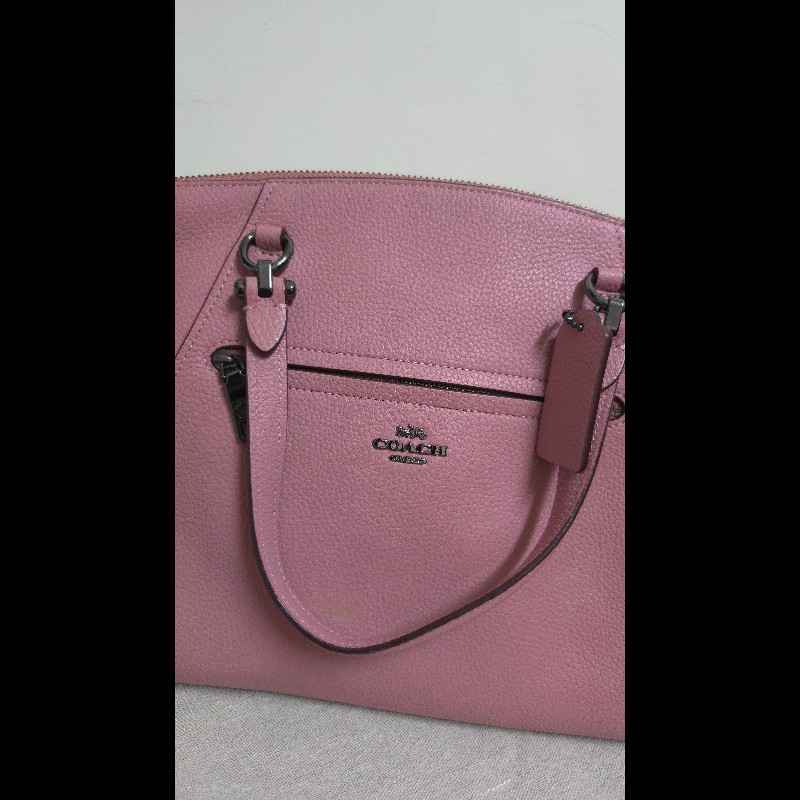 Coach 粉色手提水餃包-2