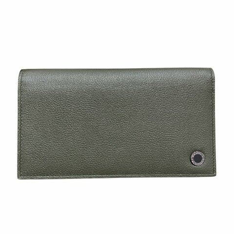 BVLGARI 寶格麗 293129 BVLGARI MAN 系列長夾 皮革 深綠色 銀釦