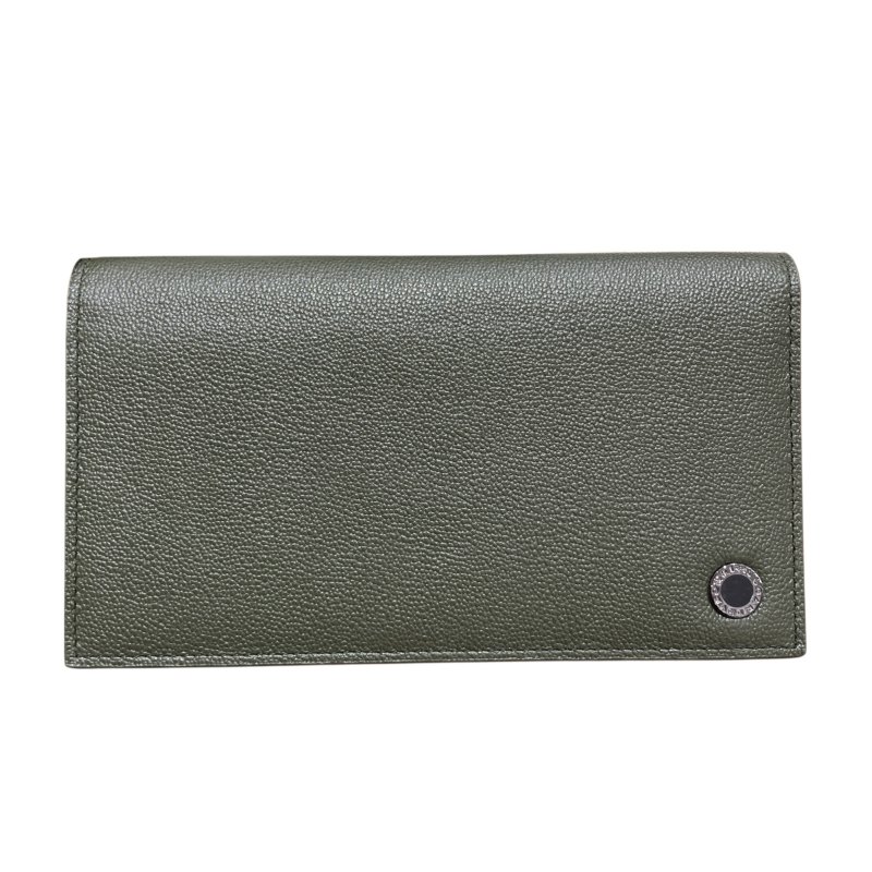 BVLGARI 寶格麗 293129 BVLGARI MAN 系列長夾 皮革 深綠色 銀釦-0