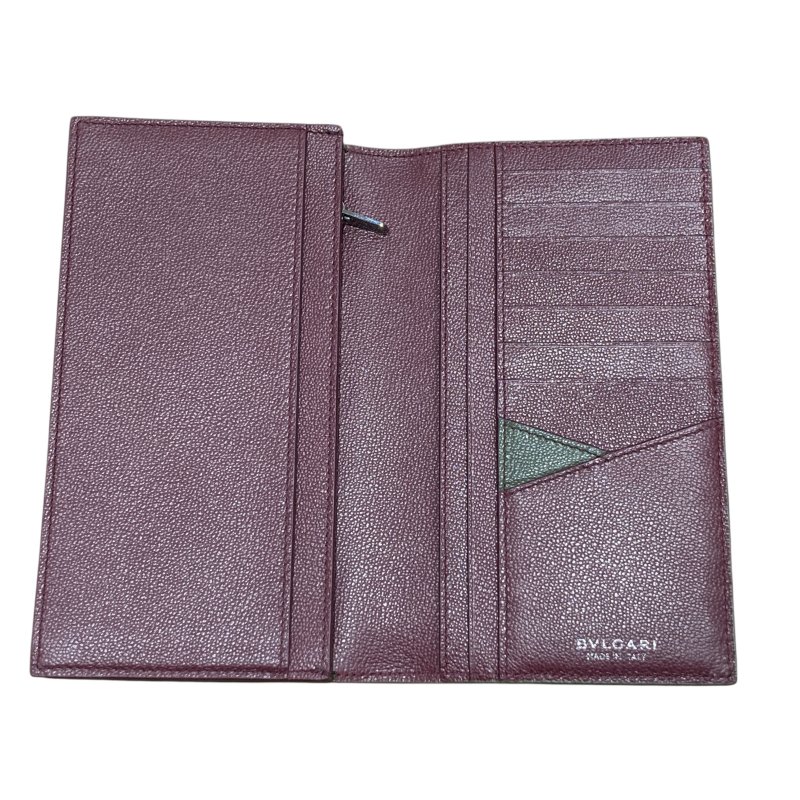 BVLGARI 寶格麗 293129 BVLGARI MAN 系列長夾 皮革 深綠色 銀釦-10