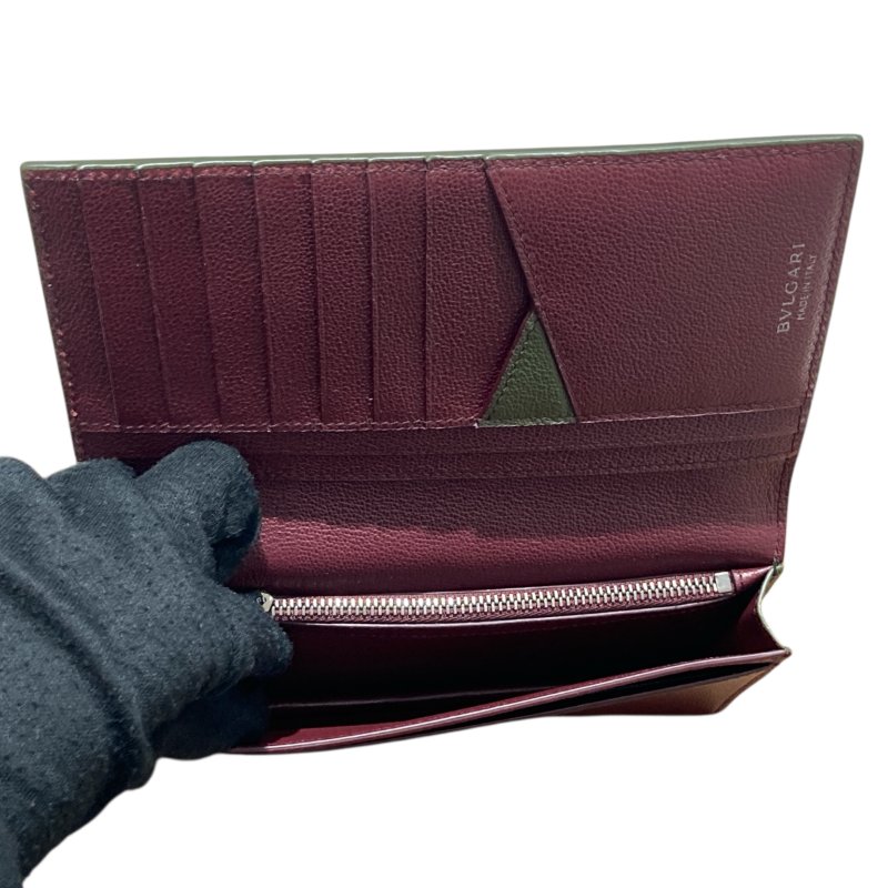 BVLGARI 寶格麗 293129 BVLGARI MAN 系列長夾 皮革 深綠色 銀釦-11