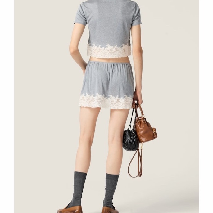 Miu Miu 女士 蕾絲花邊半身裙IT-36 IT-38 IT-40 IT-42 IT-44碼-2