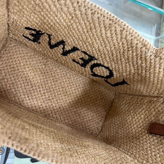 東區正精品㊣LOEWE A685B59X03 全新草編黑字手提包斜背包兩用包Small LOEWE Font Tote RZ4157-3