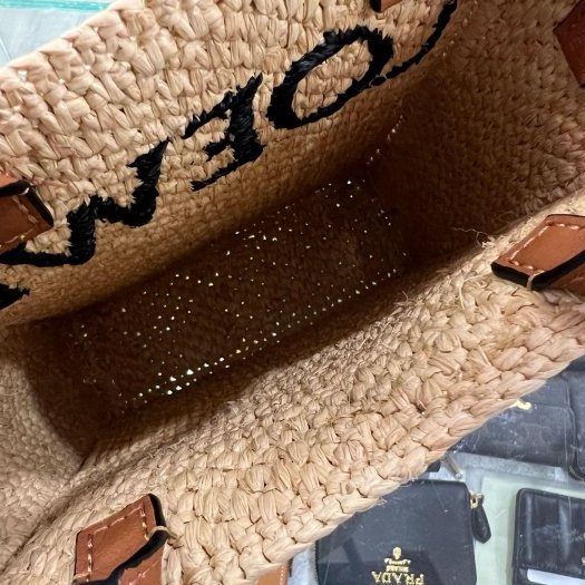 東區正精品㊣LOEWE A5683S30X05 全新草編黑字直式手提包斜背包兩用包RZ4059-4