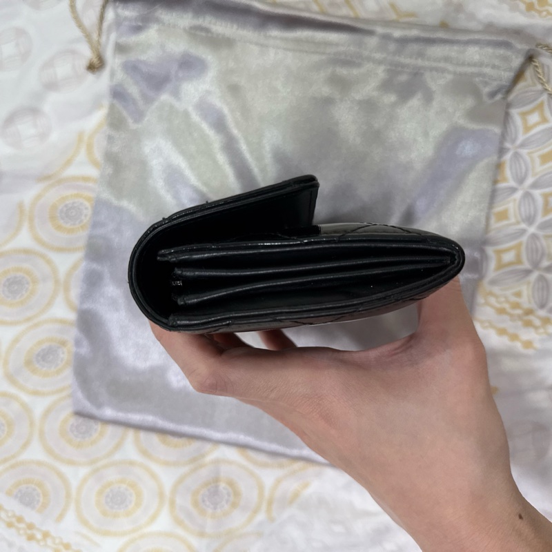 香奈兒長夾 黑銀 可當woc斜背款 Chnel漆皮長夾woc-6