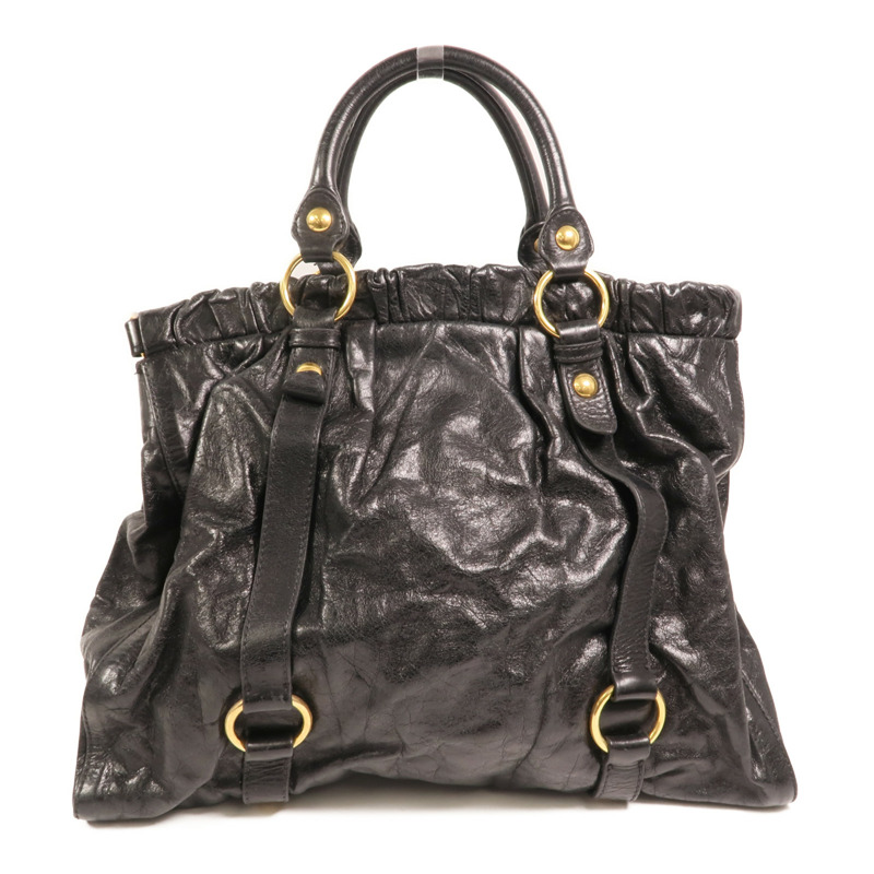 Miu Miu 牛皮皮革2 Way Shoulder金扣手挽肩背兩用袋-2