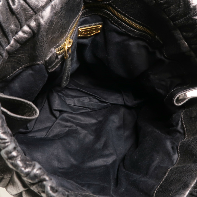 Miu Miu 牛皮皮革2 Way Shoulder金扣手挽肩背兩用袋-4